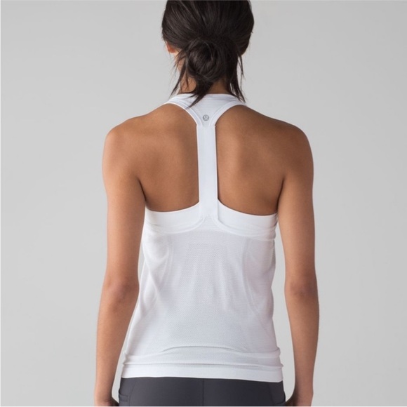 Lululemon High-Neck Swiftly Tech Tank White Size 4 - Picture 3 of 7